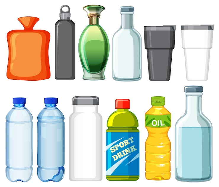 Gratis Vector variëteit van flessen en containers vector