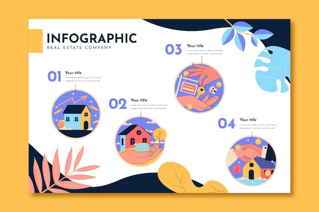 Gratis vector vastgoed zakelijke infographic sjabloon