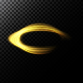 Vector abstracte illustratie van een licht effect in de vorm van een gouden cirkels