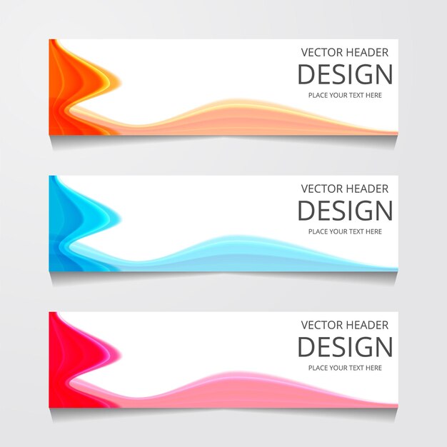 Vector abstracte webbanner ontwerpsjabloon Verzameling van webbannersjabloon Abstracte geometrische webontwerpsjabloon voor spandoek geïsoleerd op grijze achtergrond Koptekst bestemmingspagina Web Design