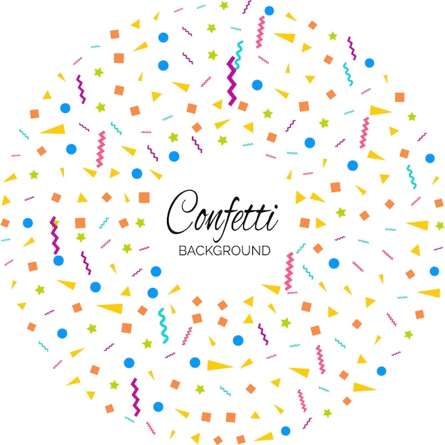 Gratis vector vector abstracte witte achtergrond met veel vallende kleine kleurrijke confetti stukken en lint carnaval kerstmis of nieuwjaar decoratie kleurrijke partij wimpels voor verjaardag festival