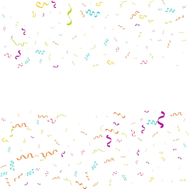 Gratis vector vector abstracte witte achtergrond met veel vallende kleine kleurrijke confetti stukken en lint carnaval kerstmis of nieuwjaar decoratie kleurrijke partij wimpels voor verjaardag festival