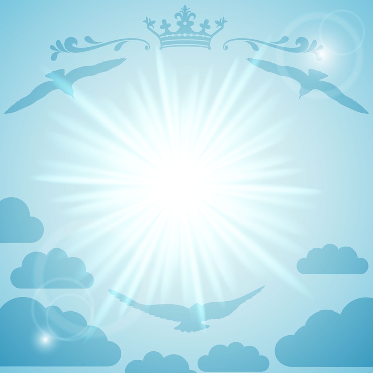 Gratis Vector vector achtergrond met de zon in de blauwe hemel