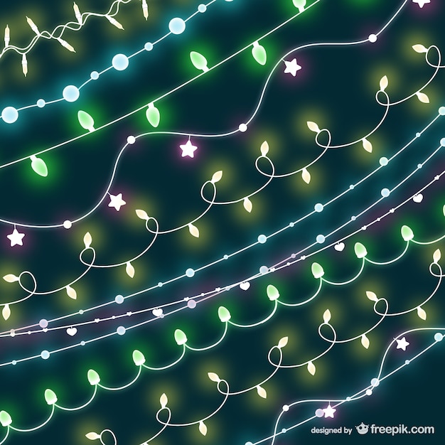 Gratis vector vector achtergrond met kerstverlichting