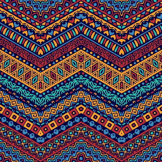 Vector Afrikaanse stijl chevronpatroon met tribal motieven