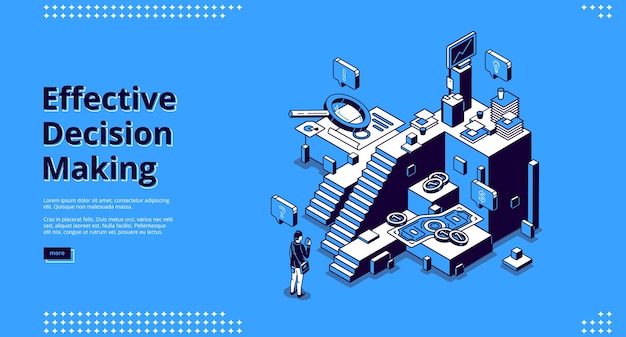 Vector bestemmingspagina van effectieve besluitvorming