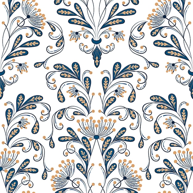 Vector bloem naadloze patroon element Elegante textuur voor achtergronden Klassieke luxe ouderwetse bloemen ornament naadloze textuur voor wallpapers textiel inwikkeling