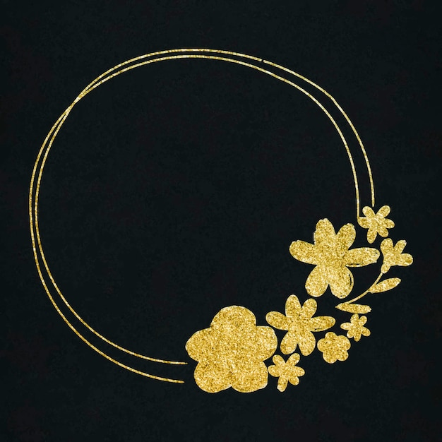 Vector bloemenkrans frame goud effect