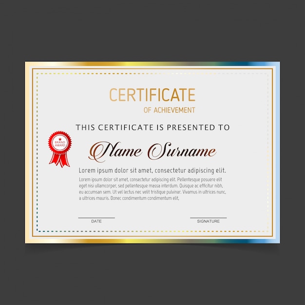 Vector certificaatsjabloon