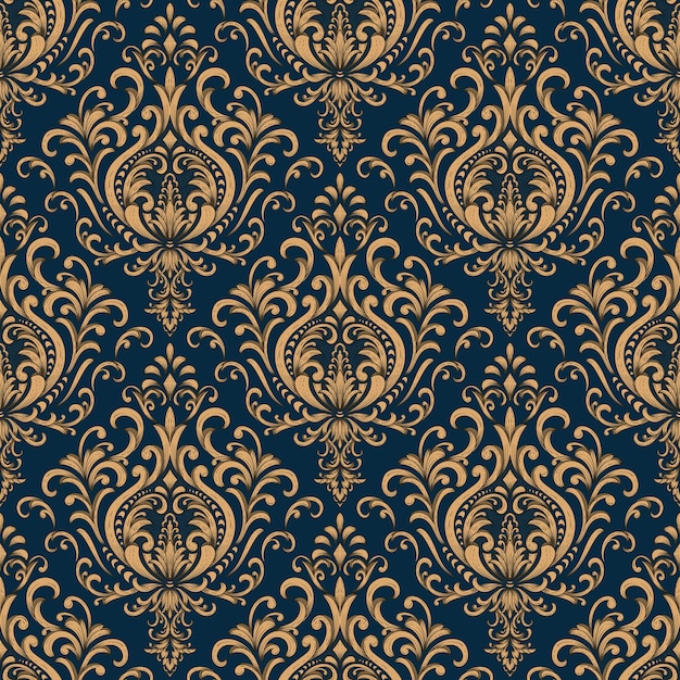 Vector damast naadloze patroon achtergrond klassieke luxe ouderwetse damast ornament koninklijke victoriaanse naadloze textuur voor wallpapers textiel inwikkeling exquise bloemen barok sjabloon