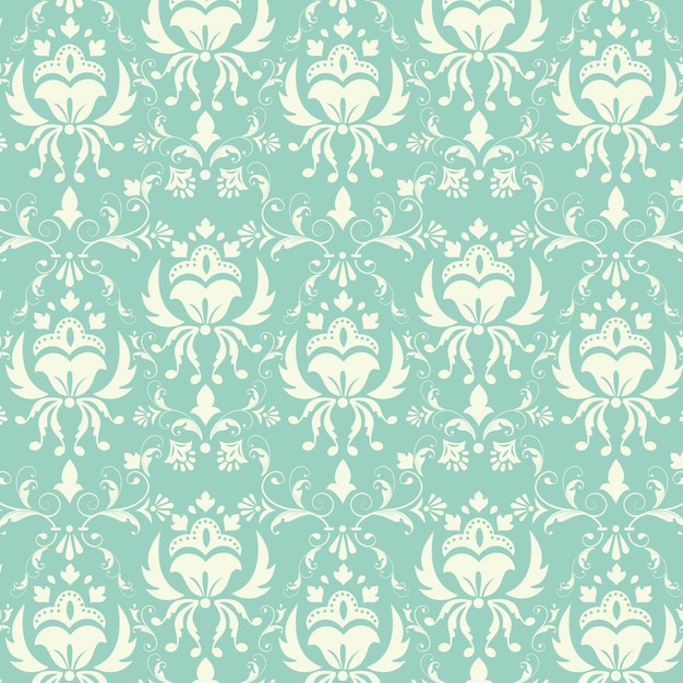 Vector damast naadloze patroon achtergrond. Klassieke luxe ouderwetse damast ornament, koninklijke Victoriaanse naadloze textuur voor wallpapers, textiel, wrapping. Uitstekende bloemen barok sjabloon.