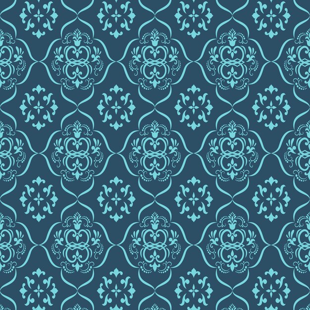 Vector damast naadloze patroon achtergrond. Klassieke luxe ouderwetse damast ornament, koninklijke Victoriaanse naadloze textuur voor wallpapers, textiel, wrapping. Uitstekende bloemen barok sjabloon.