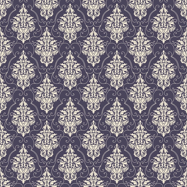 Gratis vector vector damast naadloze patroon achtergrond. klassieke luxe ouderwetse damast ornament, koninklijke victoriaanse naadloze textuur voor wallpapers, textiel, wrapping. uitstekende bloemen barok sjabloon.