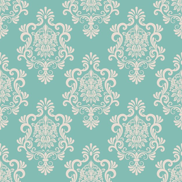Vector damast naadloze patroon achtergrond. Klassieke luxe ouderwetse damast ornament, koninklijke Victoriaanse naadloze textuur voor wallpapers, textiel, wrapping. Uitstekende bloemen barok sjabloon.