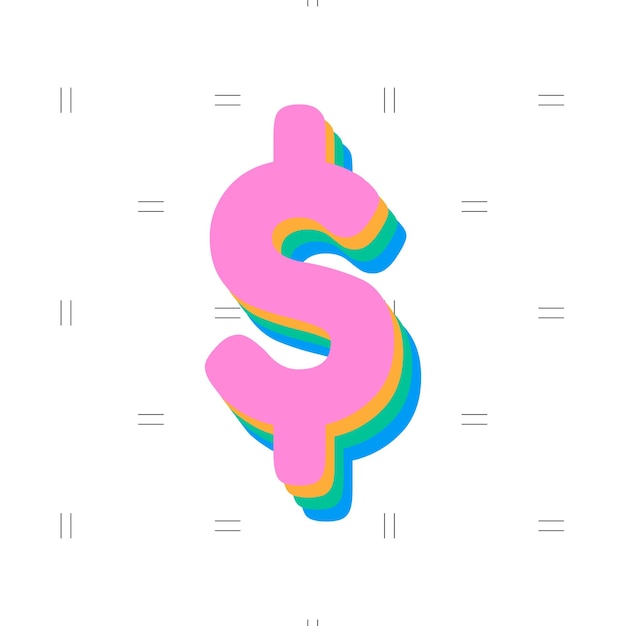 Gratis vector vector dollarteken lettertype typografie