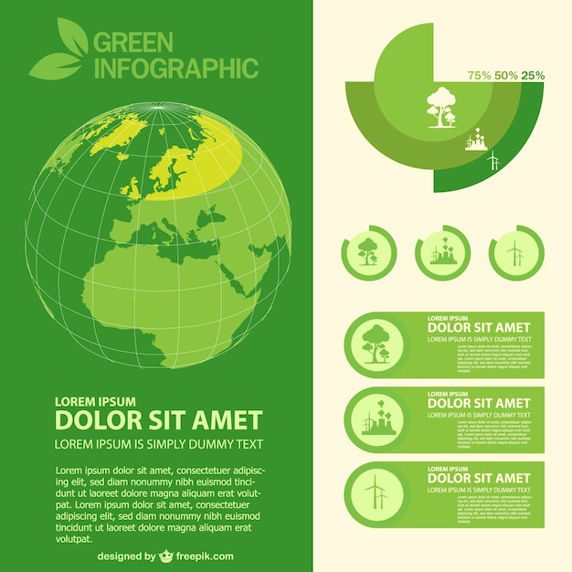 Vector eco groene planeet infographic