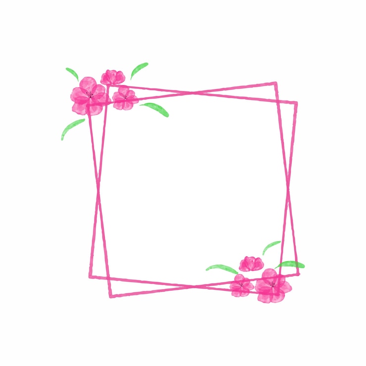 Gratis Vector vector frame vierkante bloemen aquarel achtergrondpatroon