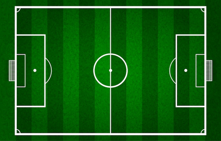 Gratis Vector vector groen voetbalveld of voetbalveld, rooster