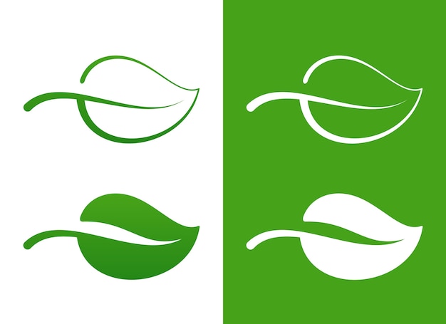 Gratis vector vector groene bladpictogrammen over wit ecoconcept