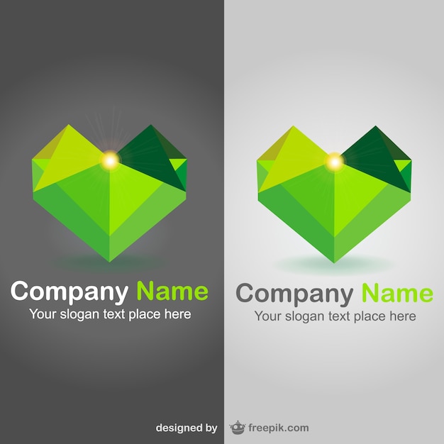 Gratis vector vector hartvorm logo template