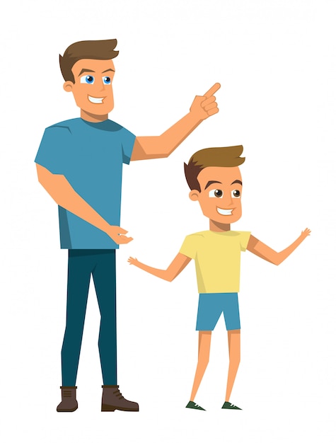 Vector illustratie Cartoon gelukkig familie concept