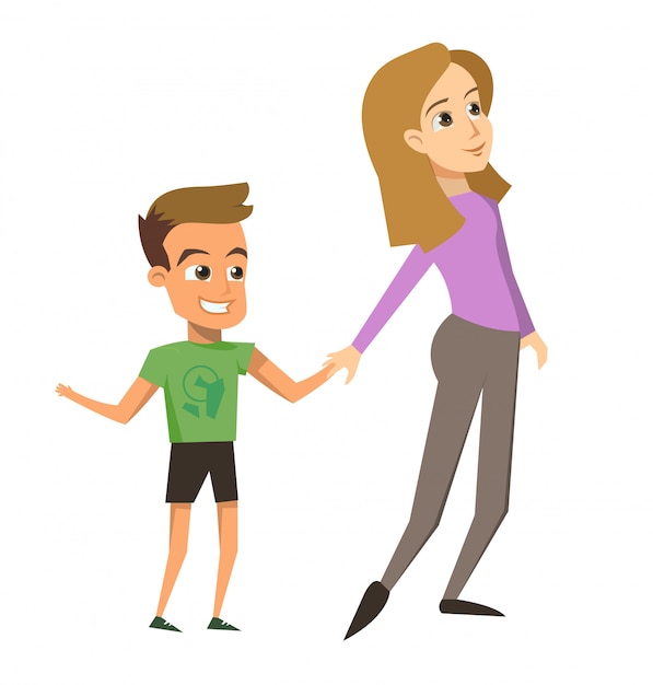 Vector illustratie Cartoon gelukkig familie concept