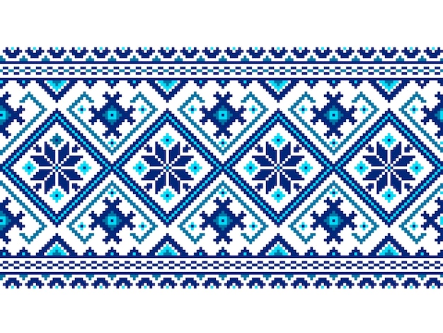 Vector illustratie van Oekraïense volks naadloze patroon ornament. Etnische versiering. Border element. Traditioneel Oekraïens, Wit-Russisch volkskunst gebreid borduurpatroon - Vyshyvanka