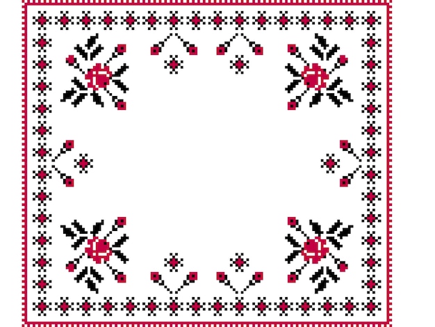 Vector illustratie van Oekraïense volks naadloze patroon ornament. Etnische versiering. Border element. Traditioneel Oekraïens, Wit-Russisch volkskunst gebreid borduurpatroon - Vyshyvanka