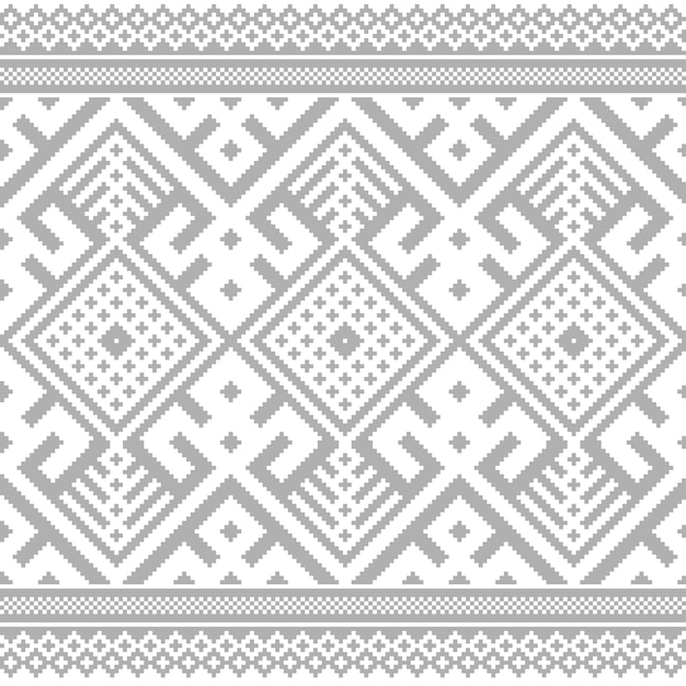 Gratis vector vector illustratie van oekraïense volks naadloze patroon ornament. etnische versiering. border element. traditioneel oekraïens, wit-russisch volkskunst gebreid borduurpatroon - vyshyvanka