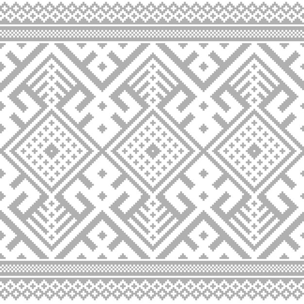 Vector illustratie van Oekraïense volks naadloze patroon ornament. Etnische versiering. Border element. Traditioneel Oekraïens, Wit-Russisch volkskunst gebreid borduurpatroon - Vyshyvanka