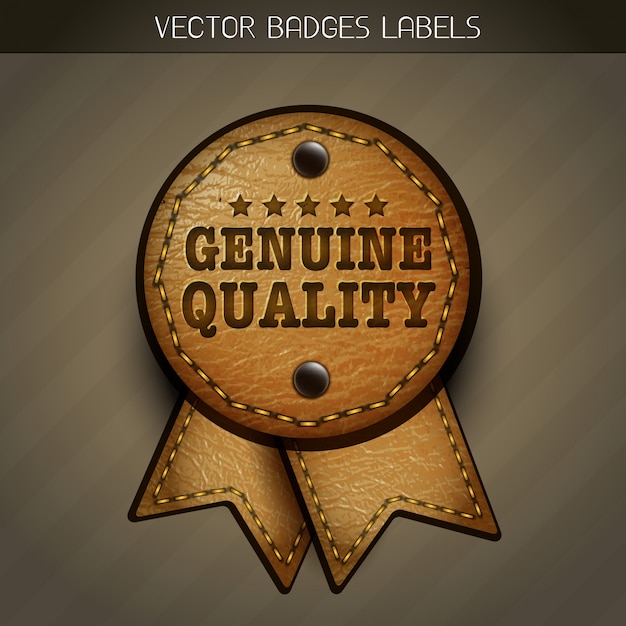 Gratis vector vector leder echte label illustratie