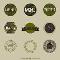 Gratis vector vector menu vrij vintage badges