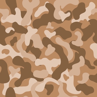 Vector naadloos patroon van leger zandwoestijn kaki camouflage.