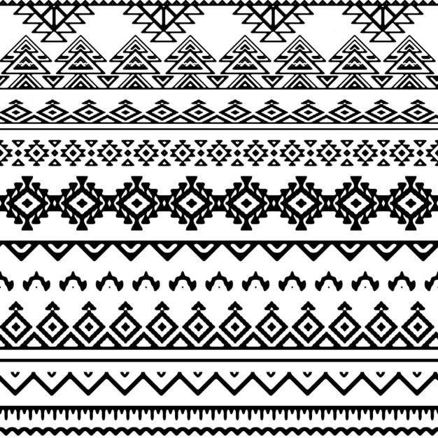 Gratis vector vector naadloze tribal stijl mono patroon