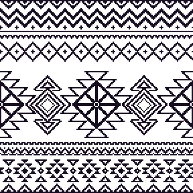 Vector naadloze tribal stijl mono patroon