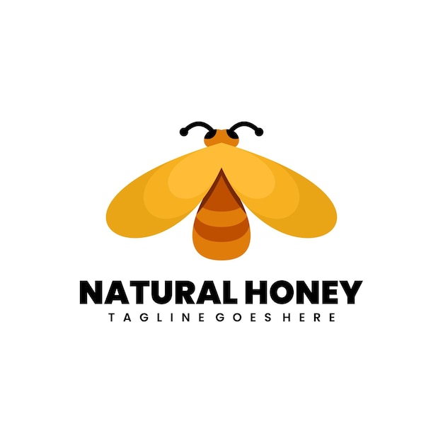 Gratis vector vector natuurlijke honing platte logo ontwerp
