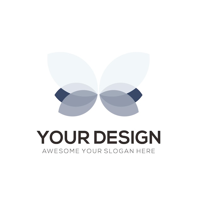 Gratis vector vector ontwerp butterfly logo sjabloon