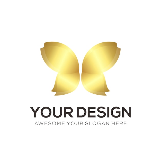Gratis vector vector ontwerp vlinder luxe logo sjabloon