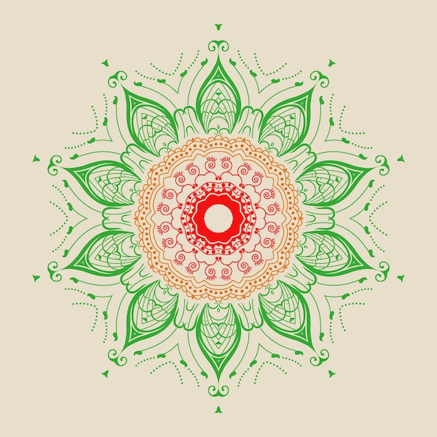 Vector ornamentale ronde kant met damast en arabesque elementen. Mehndi stijl. Orient traditionele ornament. Zentangle-achtige ronde gekleurde bloemenornament.