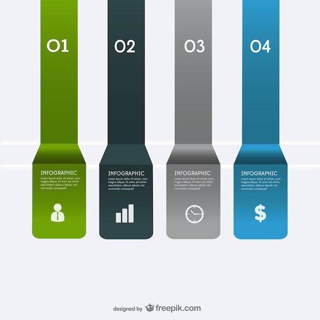 Vector papieren etiketten infographics