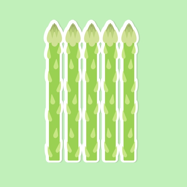 Gratis vector vector pastel asperges groente sticker cartoon clipart