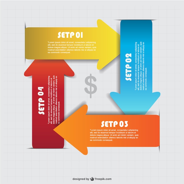 Gratis vector vector pijlen infografie gratis