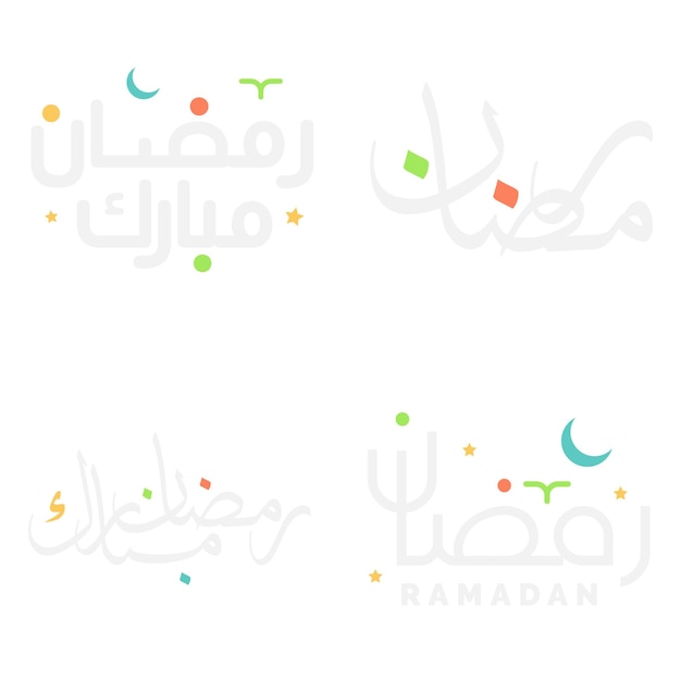 Vector ramadan kareem-wenskaart met elegant arabisch typografieontwerp