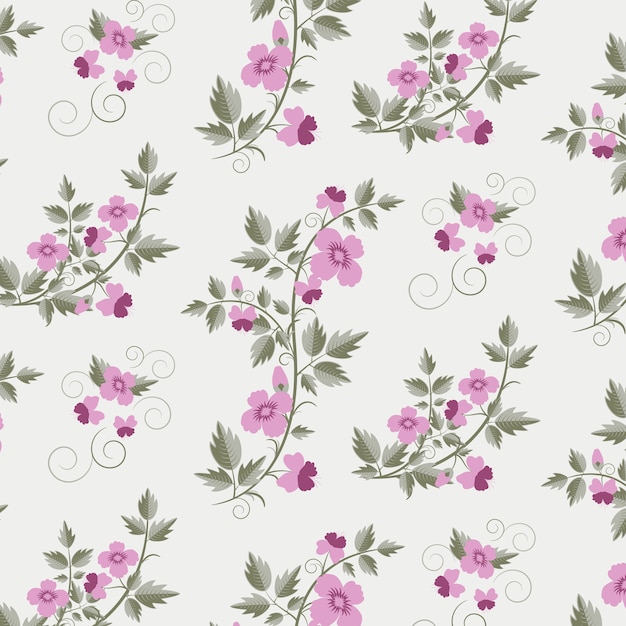 Vector retro bloemenpatroon met bloemen