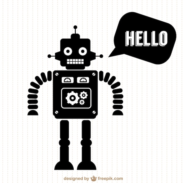 Vector robot gratis silhouet ontwerp