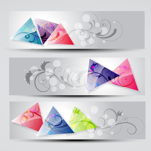 Vector set van drie headers