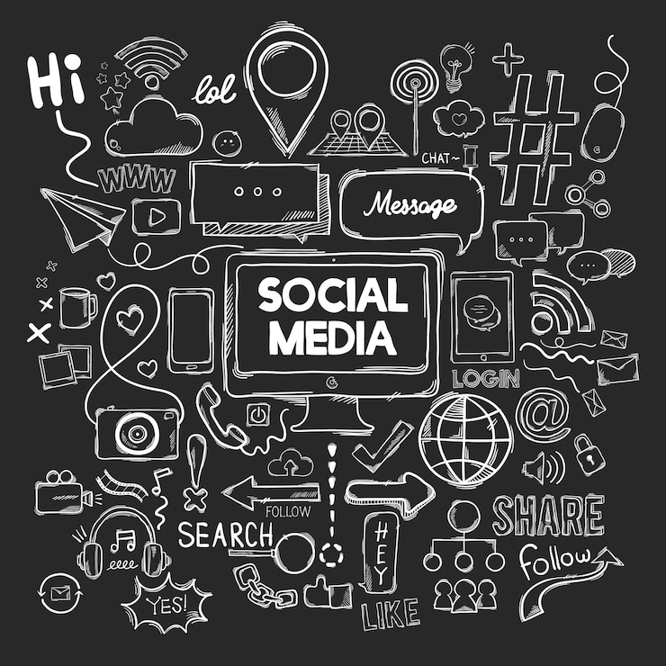 Gratis Vector vector set van sociale media iconen