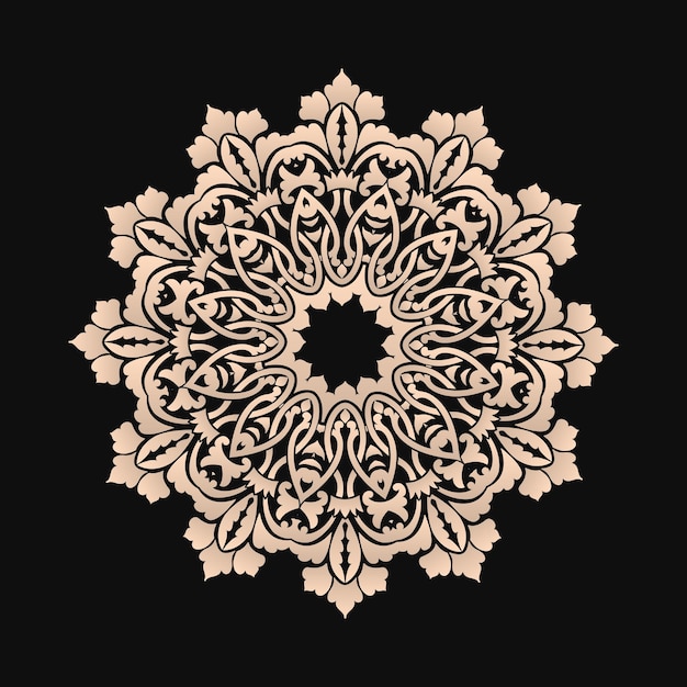 Vector sier ronde kant met damast en arabesque elementen. Mehndi-stijl