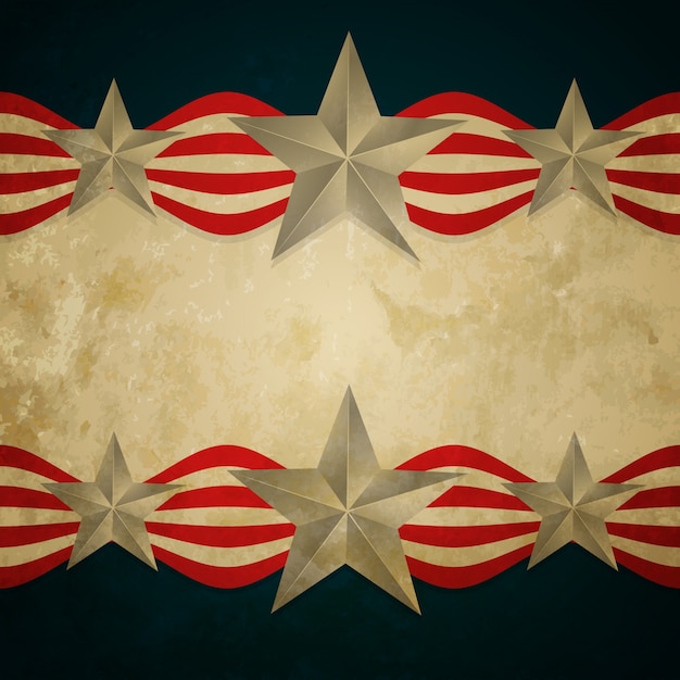 Gratis vector vector vintage stijl amerikaanse vlag ontwerp