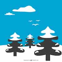 Gratis vector vector winterlandschap